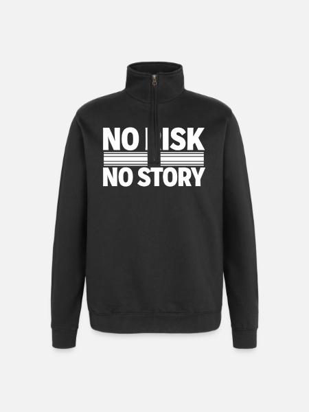 AUCUN RISQUE SANS HISTOIRE Déclaration d’aventure - Sweat à zip 1/4 - noir
