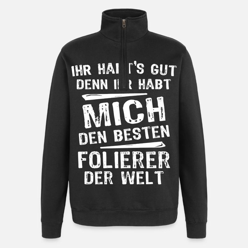Folierer - Quarter-Zip-Sweatshirt - Schwarz