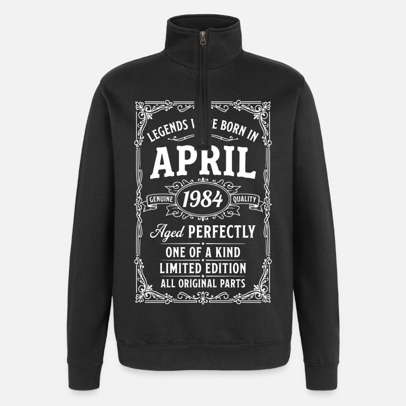 Génial depuis Avril 1984 - Sweat à zip 1/4 - noir