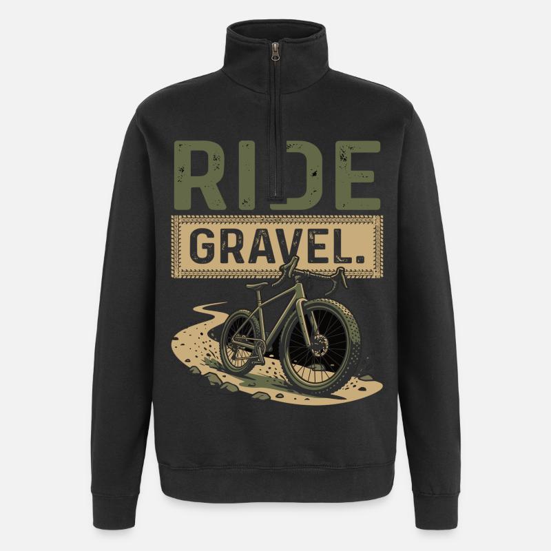 Aventure à vélo de gravier - Sweat à zip 1/4 - noir