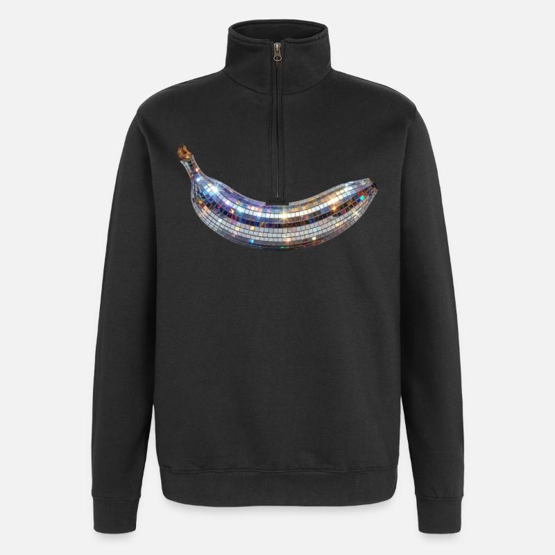 Disco Banana - Sweat à zip 1/4 - noir