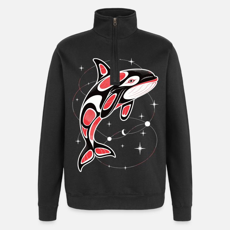 Orca T-Shirt Killerwal Wal - Quarter-Zip-Sweatshirt - Schwarz