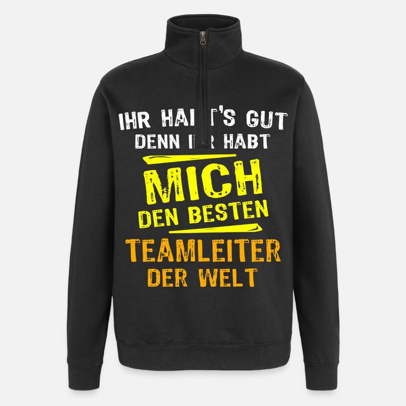 Teamleiter Geschenk - Quarter-Zip-Sweatshirt - Schwarz