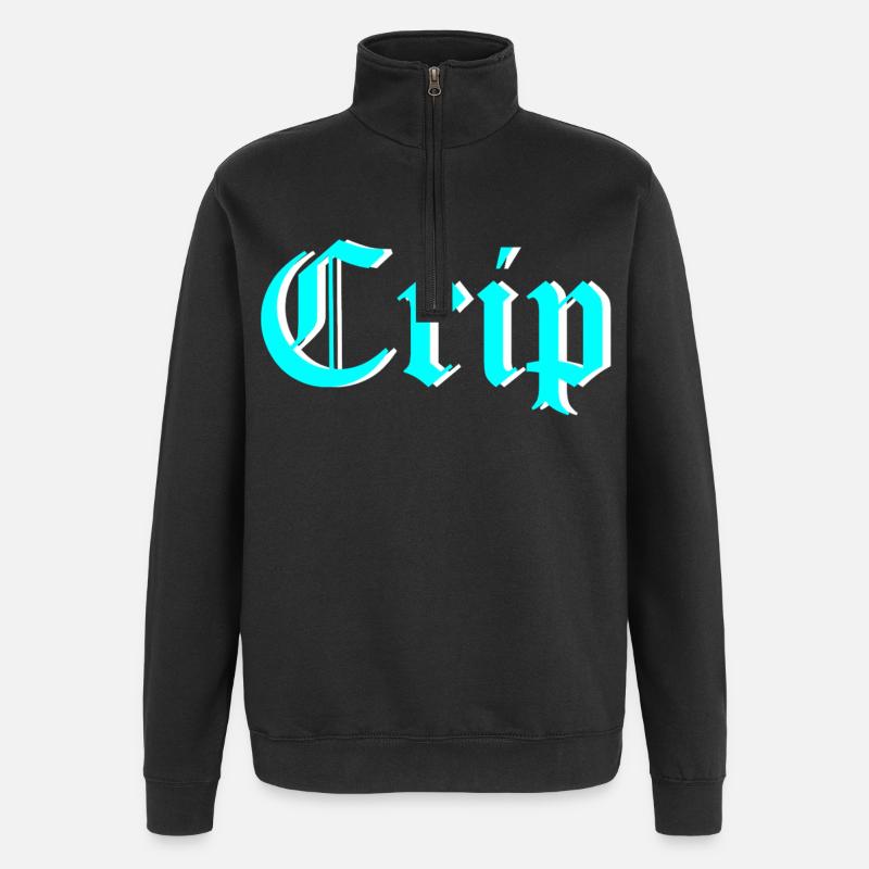 Crip - Sweat à zip 1/4 - noir