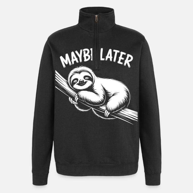 Frisson paresseux - Sweat à zip 1/4 - noir