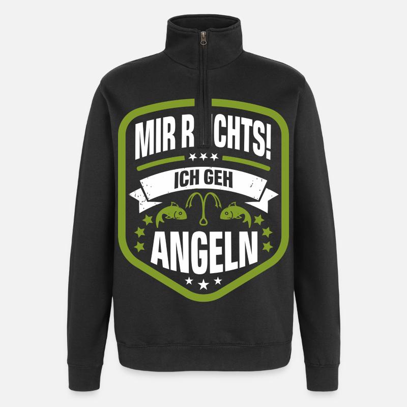 Angeln - Quarter-Zip-Sweatshirt - Schwarz
