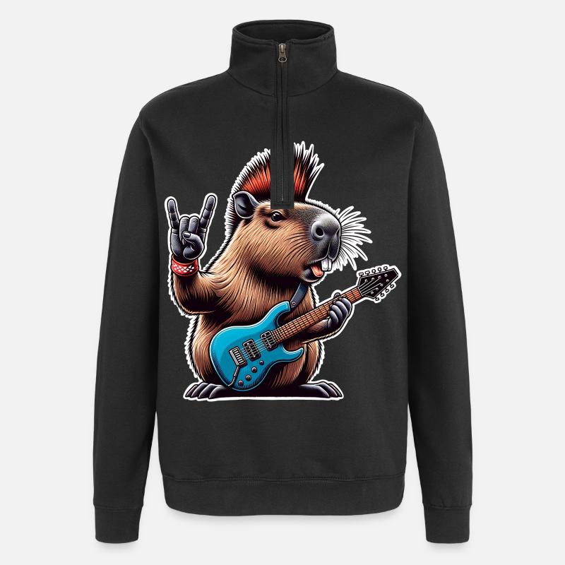 Guitariste électrique Rock N Roll - Sweat à zip 1/4 - noir