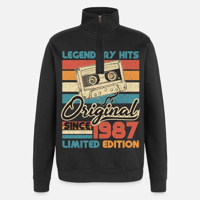 Original seit 1987 - Quarter-Zip-Sweatshirt - Schwarz