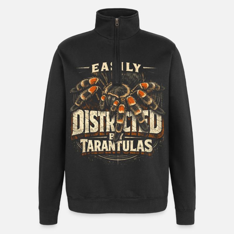 Tarantula Easily Distracted By Tarantulas - Quarter-Zip Sweatshirt - black