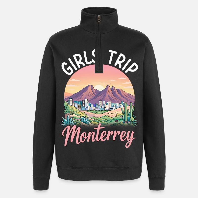 Voyage des filles à Monterrey - Sweat à zip 1/4 - noir