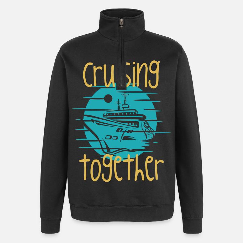 Graphique du bateau de croisière ensemble - Sweat à zip 1/4 - noir