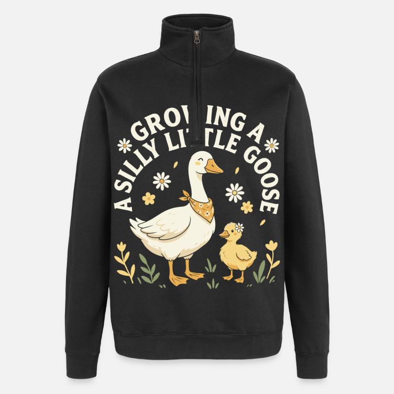 Growing A Silly Little Goose - Quarter-Zip Sweatshirt - black