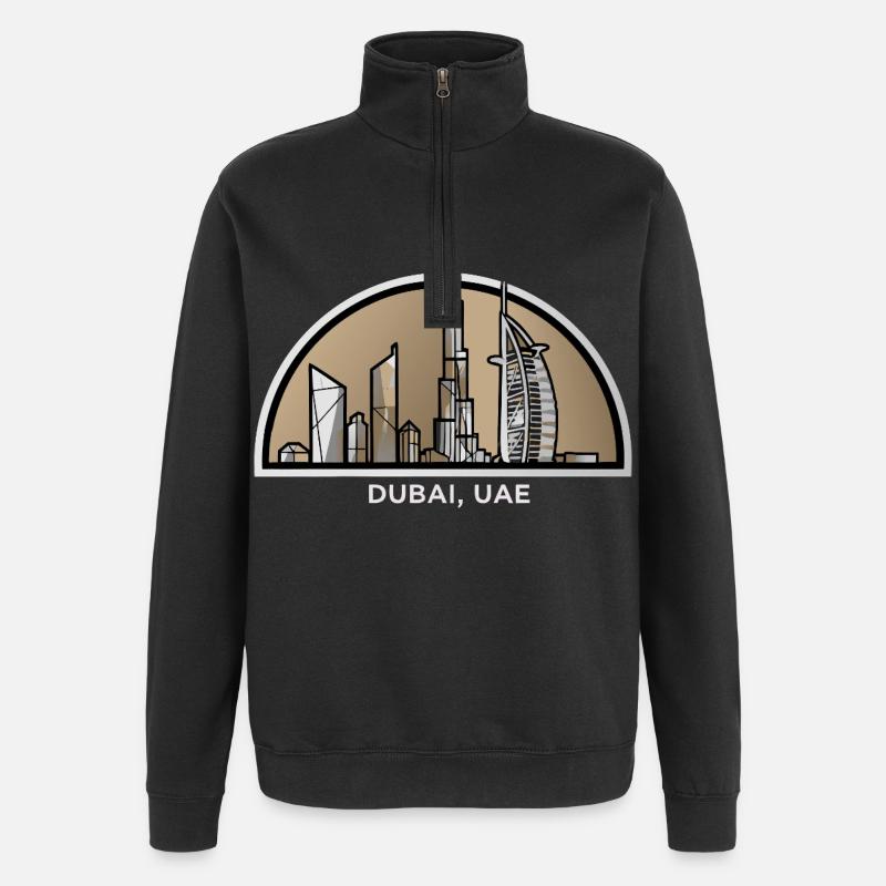 Dubai Skyline Burj Khalifa UAE - Quarter-Zip Sweatshirt - black