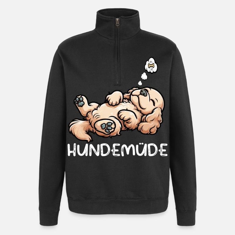 Hundemüde Cocker Spaniel Cockerhund Cockerbesitzer - Quarter-Zip-Sweatshirt - Schwarz