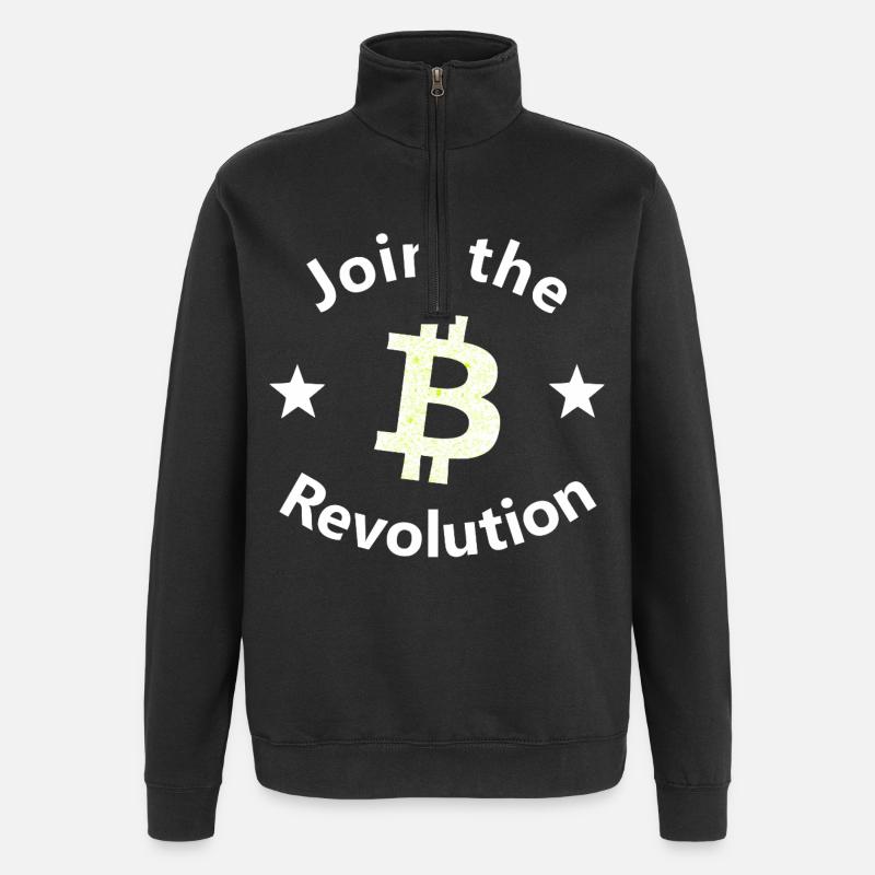 Bitcoin Revolt Circle - Quarter-Zip Sweatshirt - black