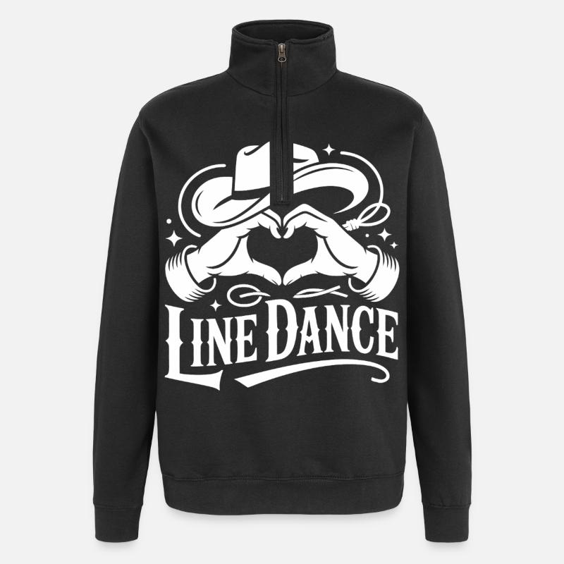 Line Dance Heart Hands Cowboy - Quarter-Zip Sweatshirt - black