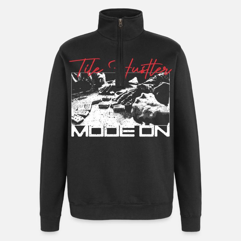 Domino Tile Hustler Mode On - Quarter-Zip Sweatshirt - black
