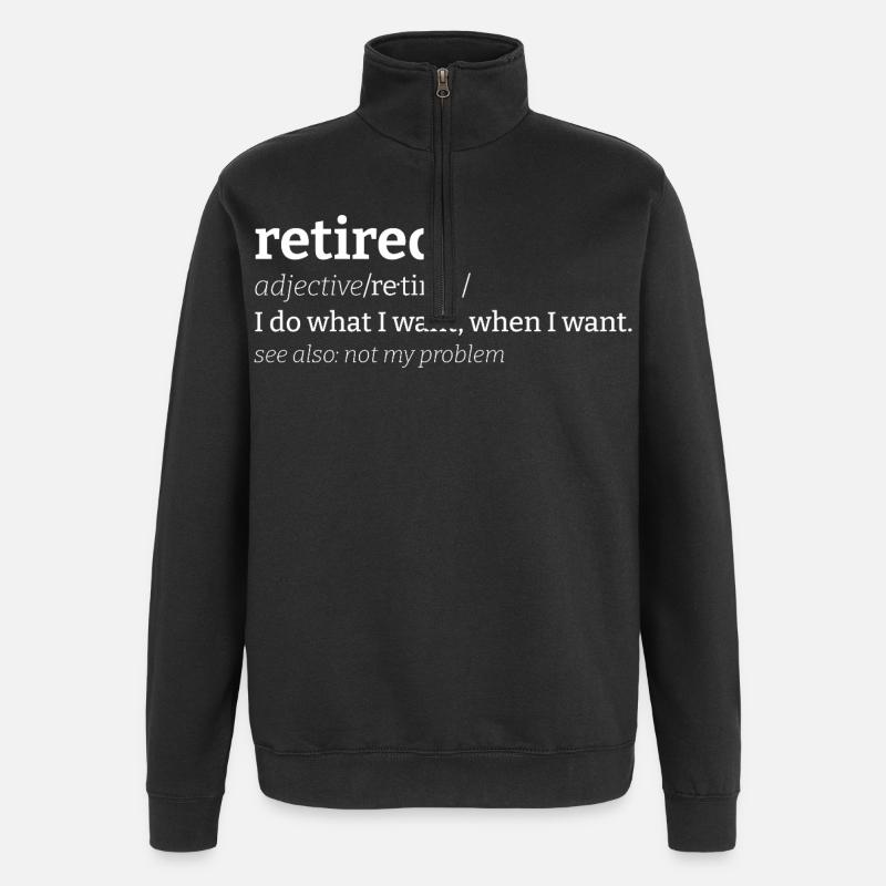 Retraité signifiant Retraité Définition - Sweat à zip 1/4 - noir