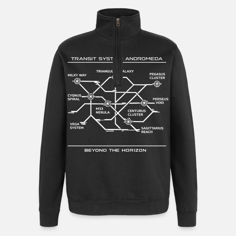 Réseau de Transit Galactique d’Andromède - Sweat à zip 1/4 - noir