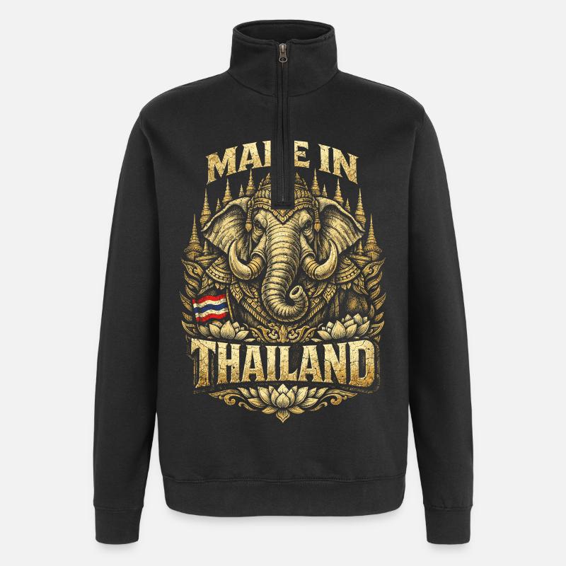 Fierté Thaïlandaise - Sweat à zip 1/4 - noir