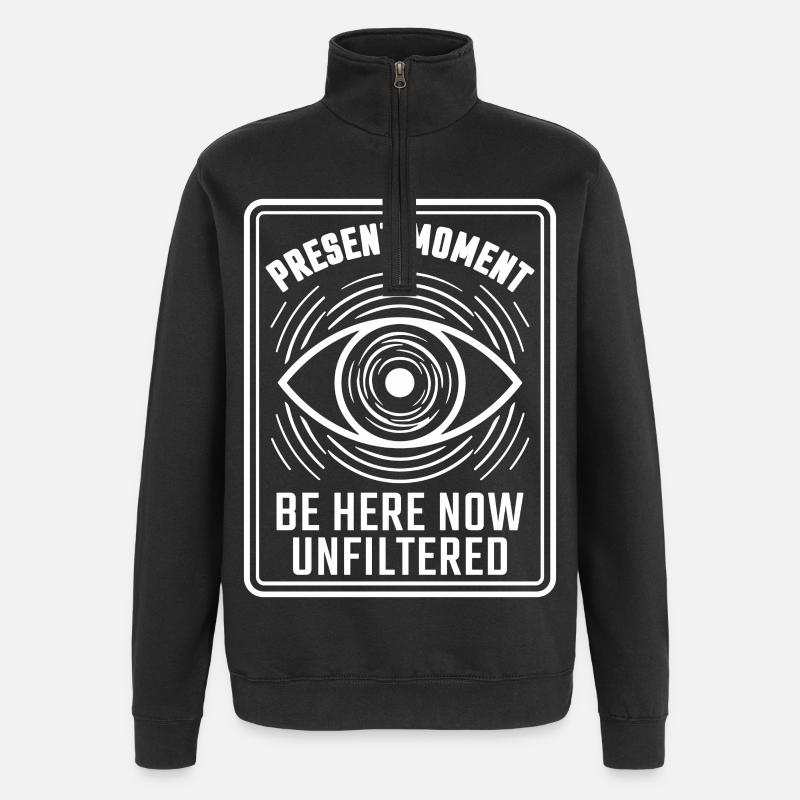 Attention des yeux Moment présent - Sweat à zip 1/4 - noir