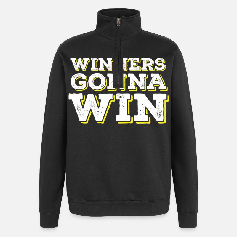 Sieger gehen zum Sieg - Quarter-Zip-Sweatshirt - Schwarz