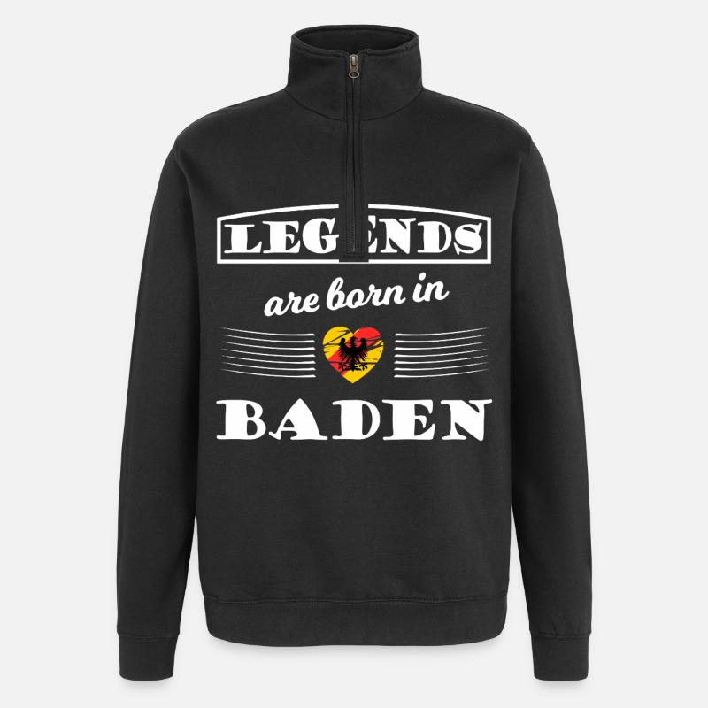 Legenden geboren in Baden - Quarter-Zip-Sweatshirt - Schwarz