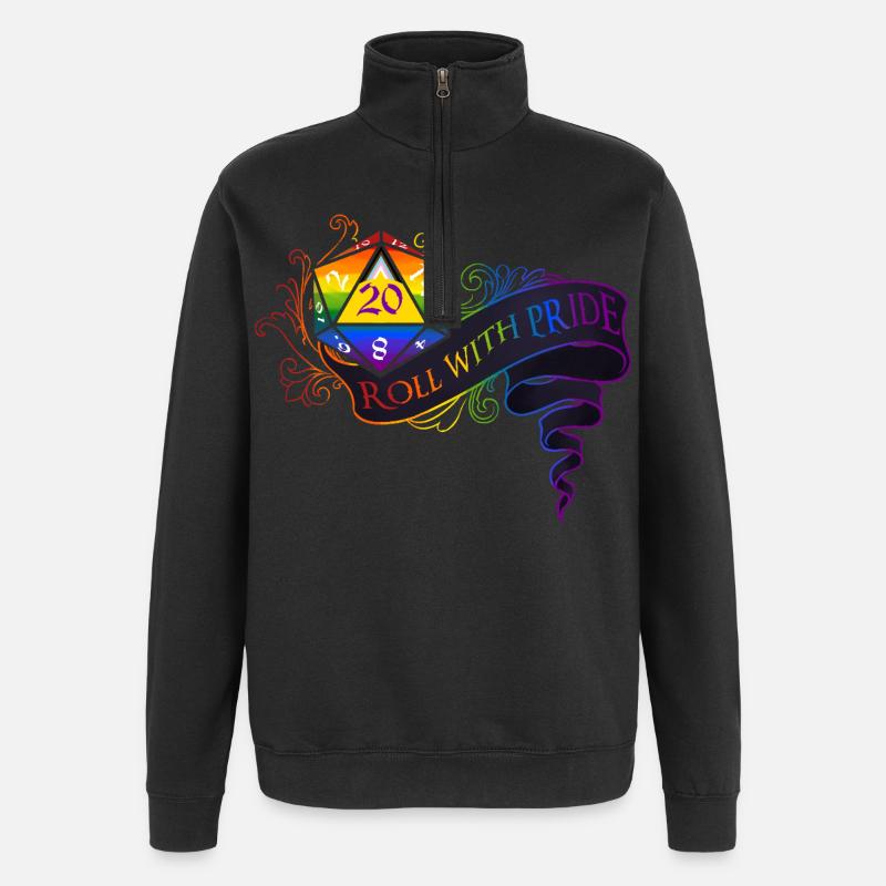 Roll with PRIDE again! - Quarter-Zip Sweatshirt - black