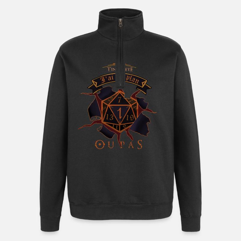 T'inquiète, j'ai un plan ! .... Ou pas ... - Sweat à zip 1/4 - noir