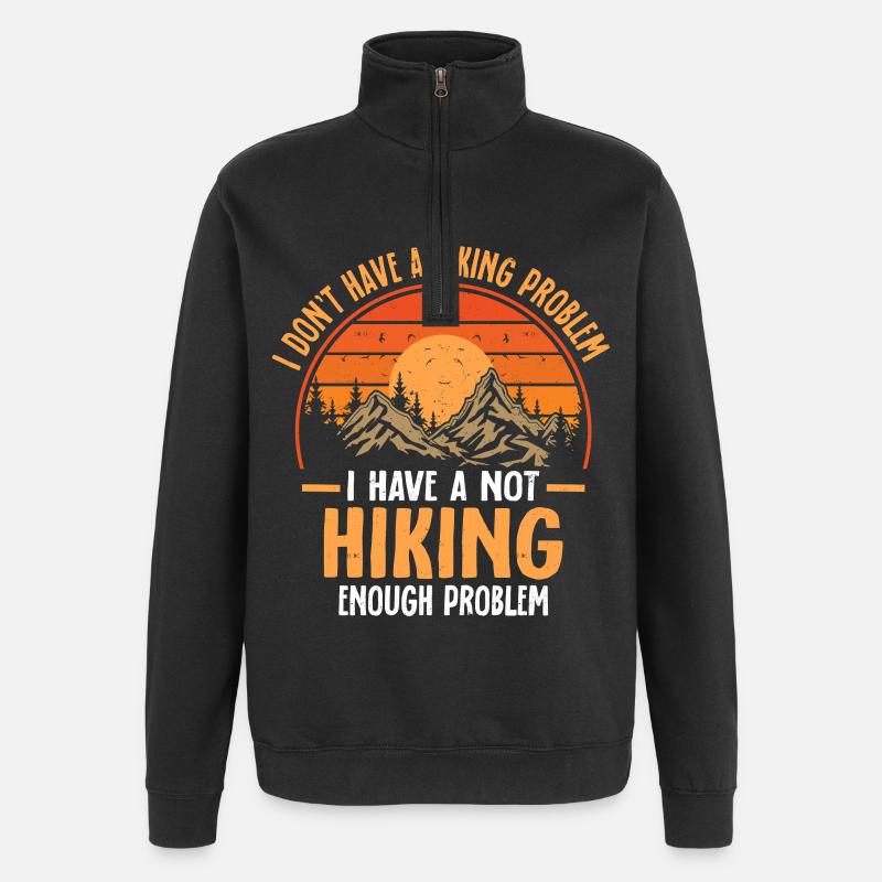 Nicht genug Problem beim Wandern - Quarter-Zip-Sweatshirt - Schwarz