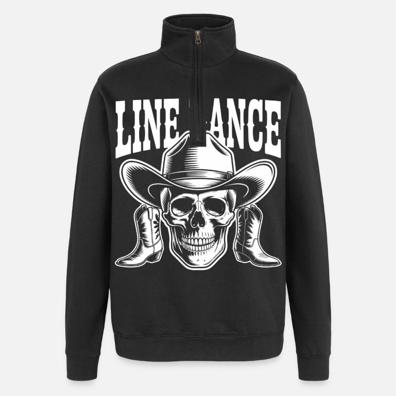 Line Dance Skull Western - Quarter-Zip Sweatshirt - black