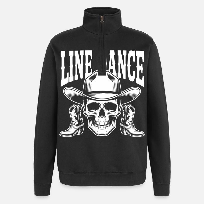 Line Dance Skull Cowboy Boots - Quarter-Zip Sweatshirt - black