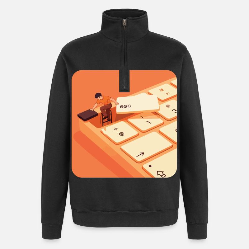 ESC – Mode de travail désactivé - Sweat à zip 1/4 - noir