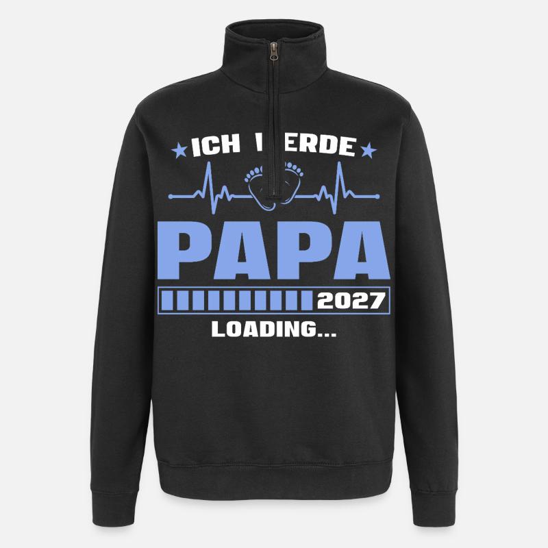 Ich werde Papa 2027 – Werdender Vater - Quarter-Zip-Sweatshirt - Schwarz