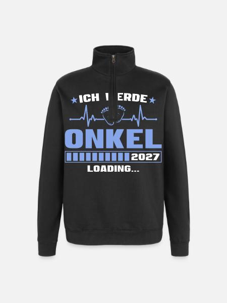 Ich werde Onkel 2027 – Werdender Onkel - Quarter-Zip-Sweatshirt - Schwarz