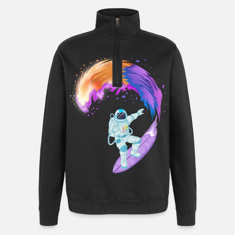 Chemise spatiale de surf d’astronaute - Sweat à zip 1/4 - noir