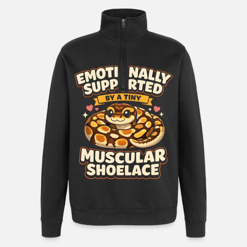 Lacets musclés | Humour du Python Roi - Sweat à zip 1/4 - noir