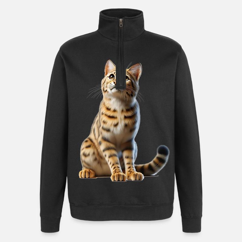 Savannah Katze Savannah Chat - Sweat à zip 1/4 - noir