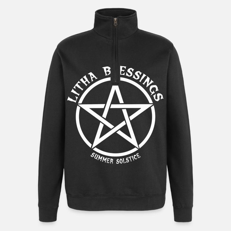 Litha Pagan Solstice d’été Midsommar - Sweat à zip 1/4 - noir