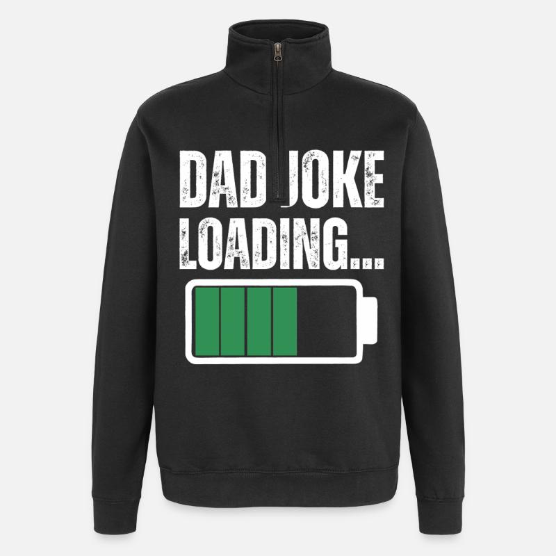 Papa-Witz - Quarter-Zip-Sweatshirt - Schwarz