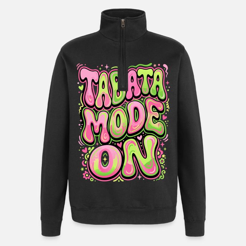 Tabata Mode On - Quarter-Zip Sweatshirt - black
