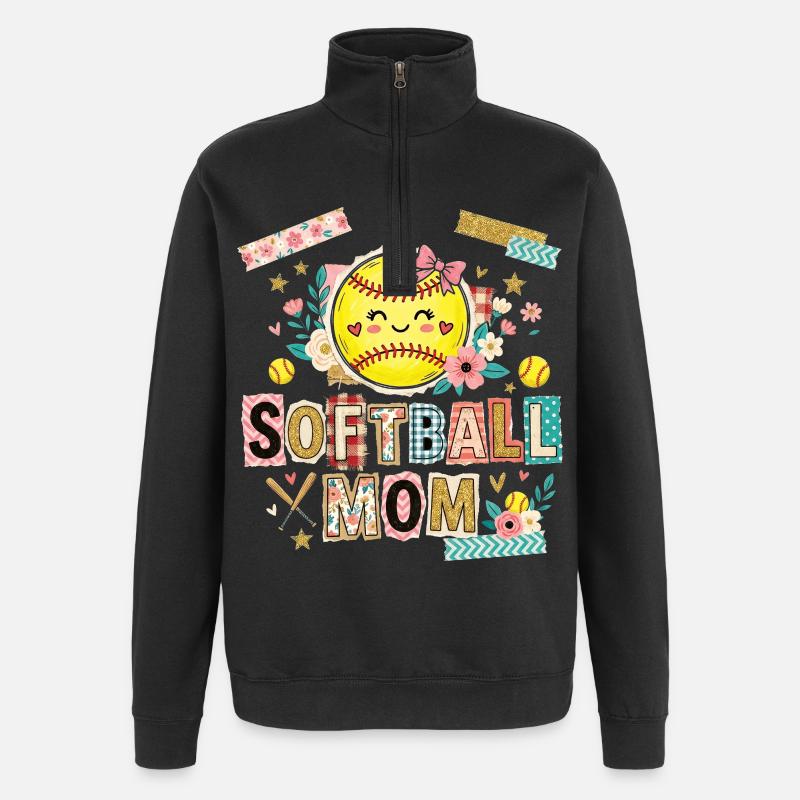 Ransom Note Softball Mom Mother - Quarter-Zip Sweatshirt - black