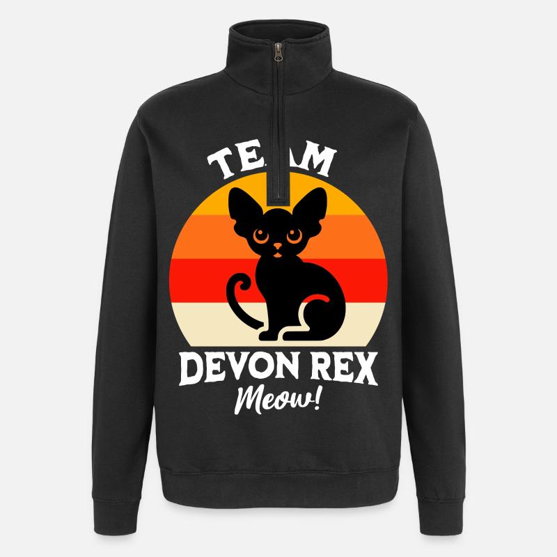 Équipe Devon Rex - Sweat à zip 1/4 - noir