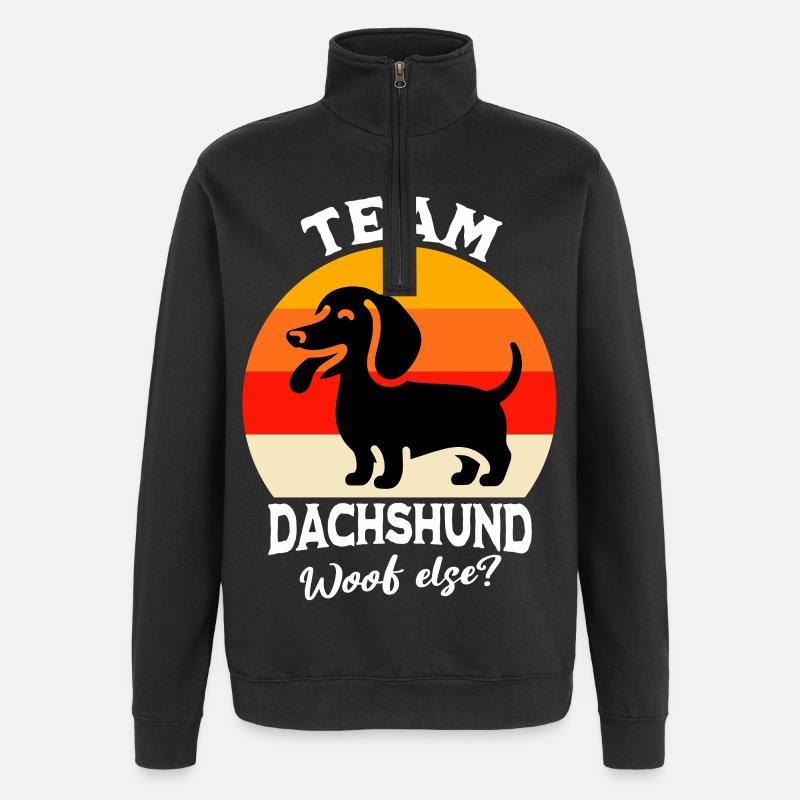Team Dackel - Quarter-Zip-Sweatshirt - Schwarz