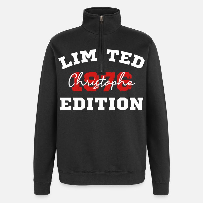 Edition Limitee 1076 Christophe - Sweat à zip 1/4 - noir