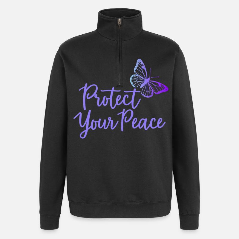 Protect Your Peace Butterfly Inner Peace - Quarter-Zip Sweatshirt - black