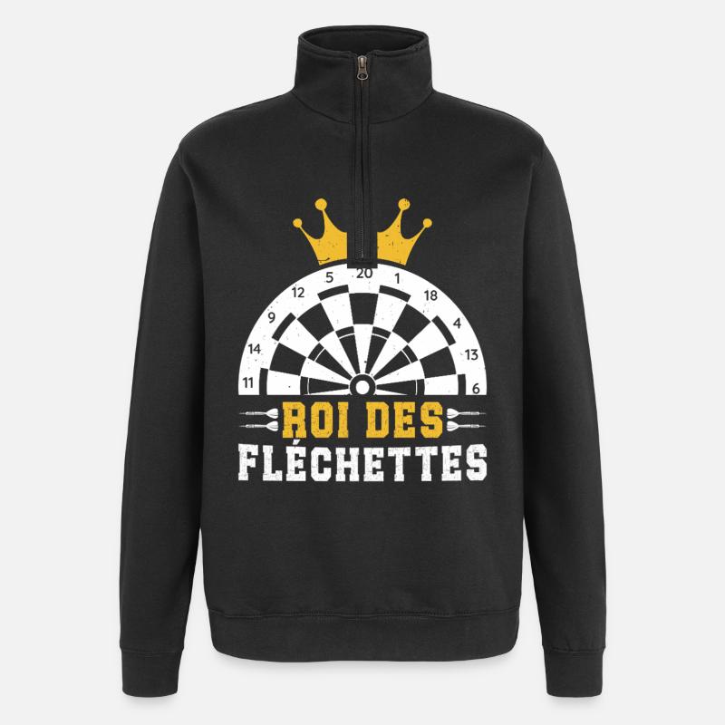 Roi Des Fléchettes - Sweat à zip 1/4 - noir