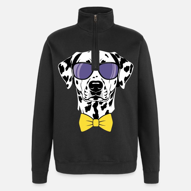 Nœud papillon pour chien dalmatien - Sweat à zip 1/4 - noir