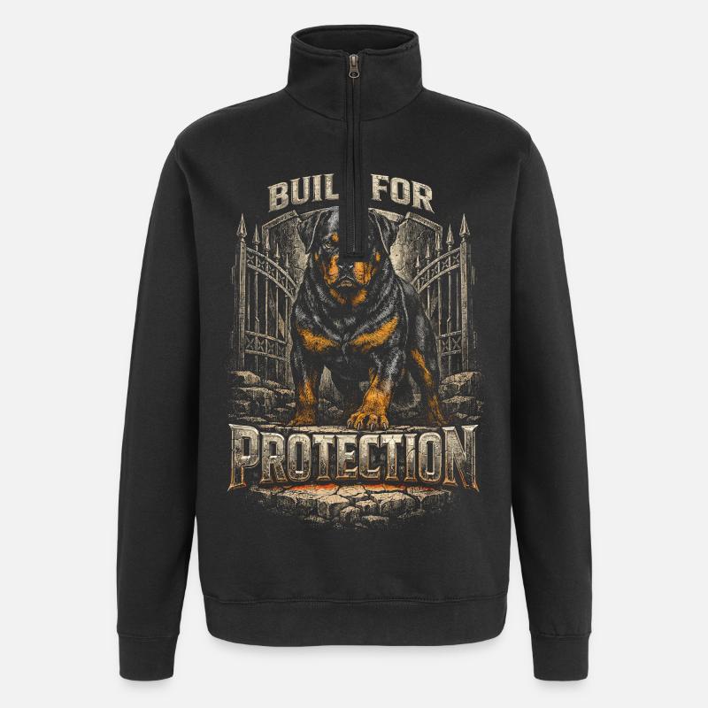 Rottweiler Hund - Quarter-Zip-Sweatshirt - Schwarz