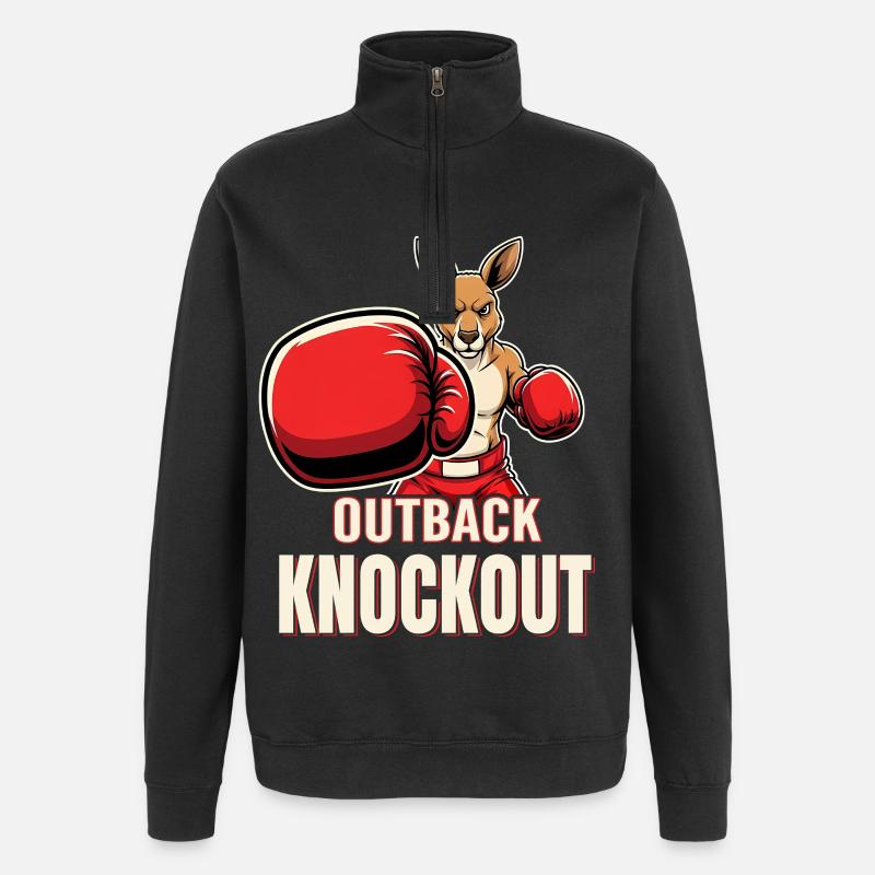 Boxeur kangourou de l’Outback Knockout - Sweat à zip 1/4 - noir
